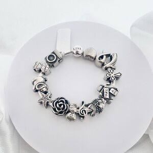 Linx Snake Chain Bracelet with 13 Charms